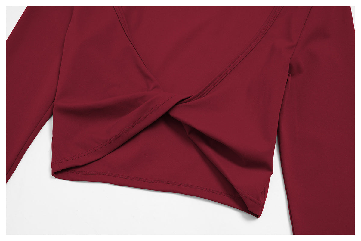 Wholesale Women’s Brushed Activewear Set 5529 | Slim-Fit Halter, Stand-Collar Jacket & Sculpting Pants | fouregg