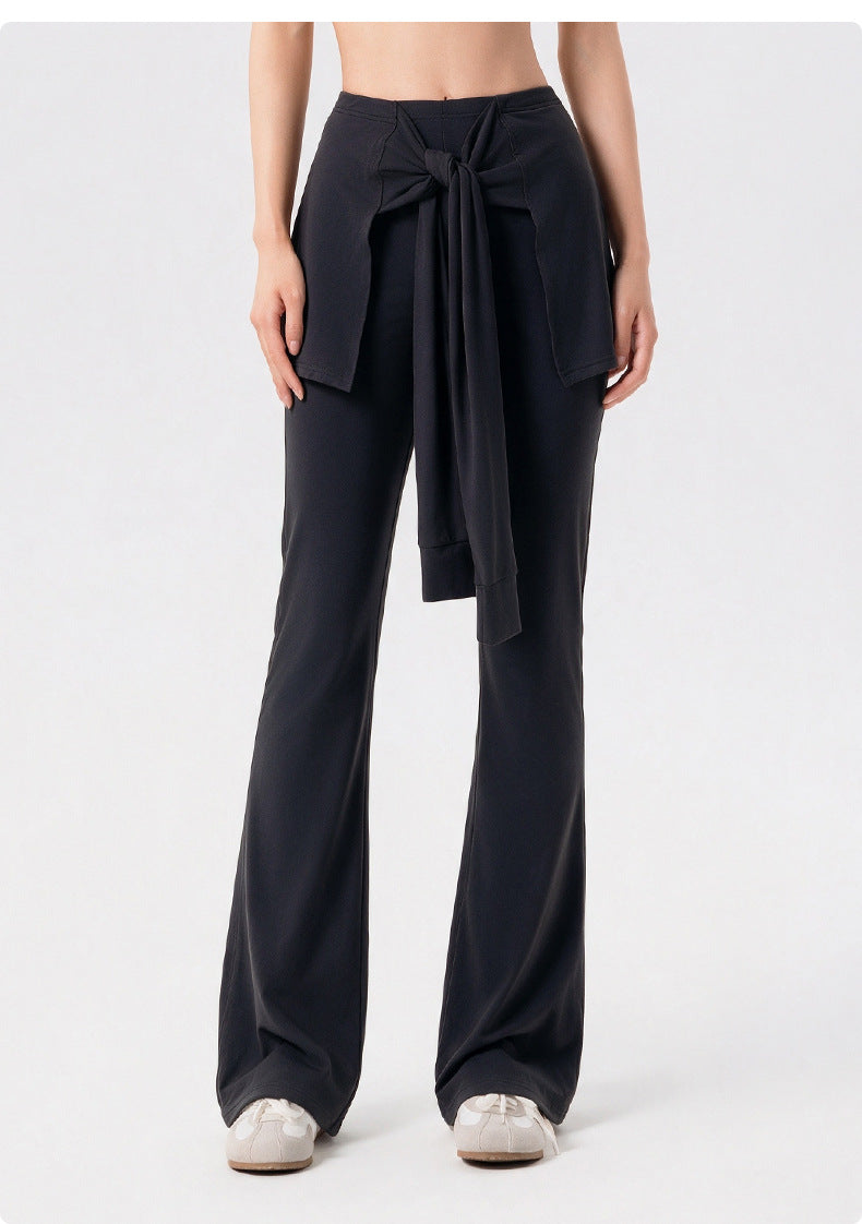 Wholesale Women’s Pilates Flare Leggings | Slimming Draped Wide-Leg Workout Pants | fouregg