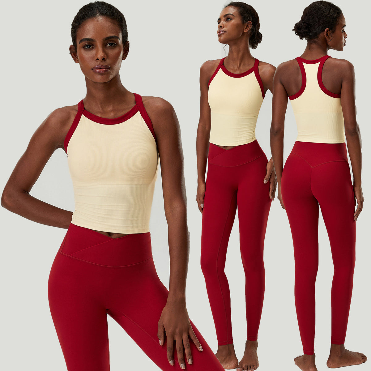 Wholesale Women’s 2-Piece Fitness Set | Bulk Stretch Tennis & Running Wear | fouregg