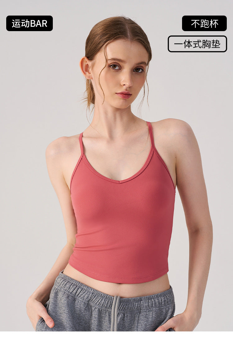 Wholesale Women’s Padded Yoga Top | Bulk Cropped Running & Training Sports Bra | fouregg