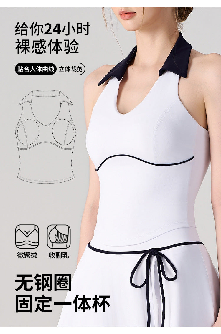Wholesale Women’s 2-Piece Tennis Set | Bulk High-Waist Skort with Built-In Shorts | fouregg