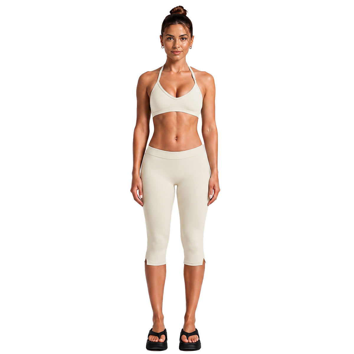 Wholesale Women’s Quick-Dry Activewear Set | Backless Halter Top & Mid-Length Workout Pants | fouregg