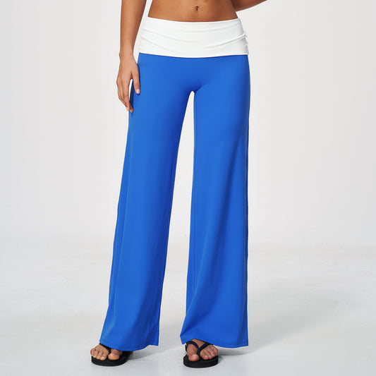 Wholesale Brushed Wide-Leg Yoga Pants | Bulk Butt-Lifting Activewear Pants 9666 | fouregg