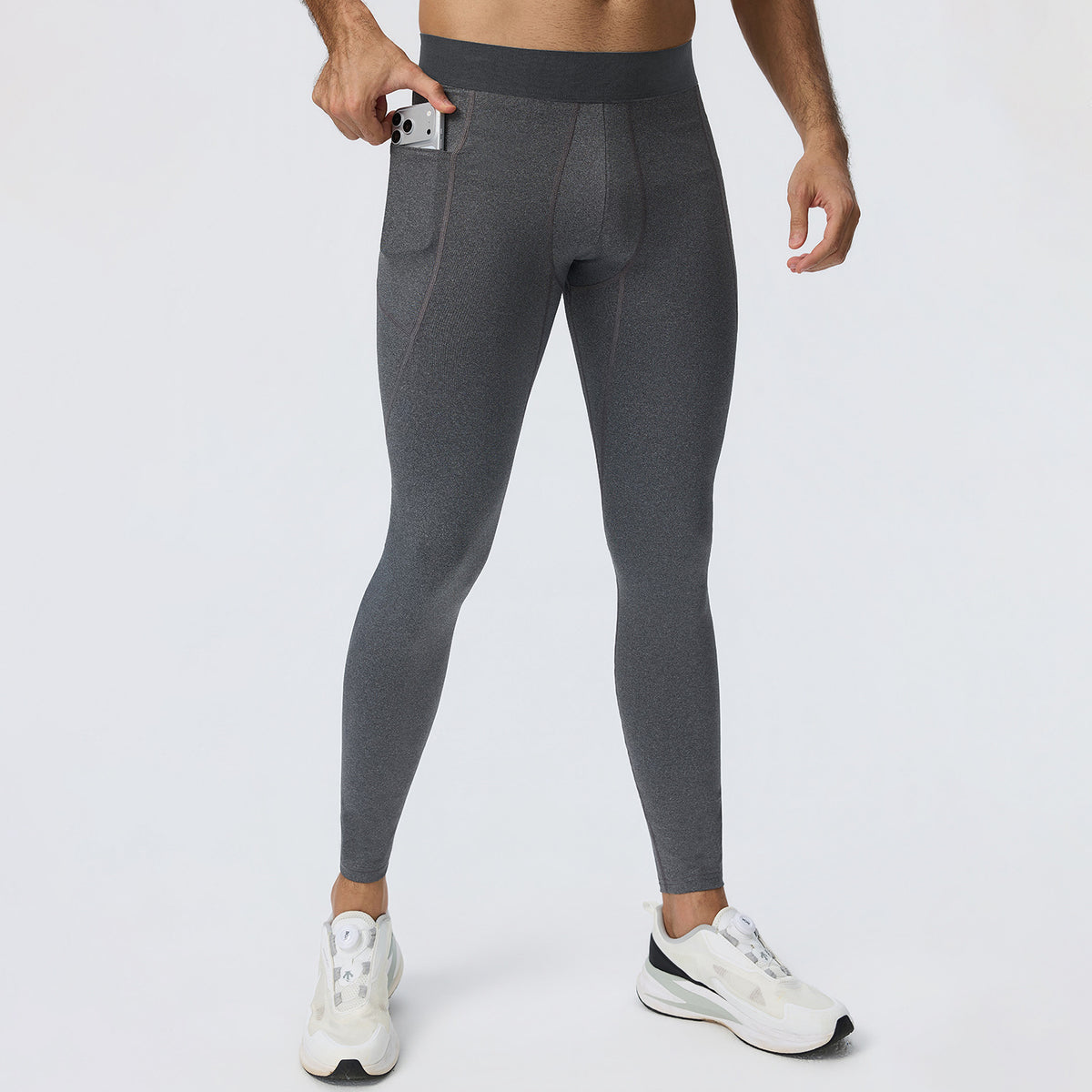 Wholesale Men’s Sculpting Fitness Pants 61302 | Slim-Fit Compression Tights for Running & Training | fouregg - Floral Gray