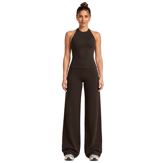 Wholesale Women’s Activewear Set | Slimming Sports Tank & Loose-Fit Workout Pants | fouregg