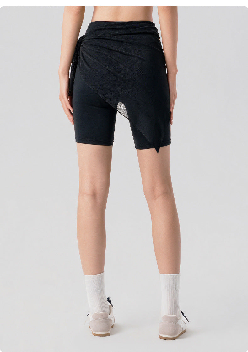 Wholesale Women’s Mesh Skirt Cover-Up | Bulk Sheer Layering & Anti-Exposure Activewear | fouregg