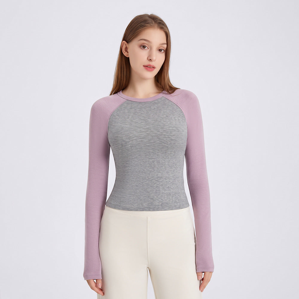 Wholesale Women’s Reflective Activewear Top | Slimming Heat-Retention Running & Gym T-Shirt | fouregg - StellaLou Purple