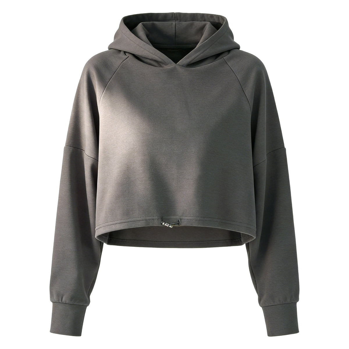 Wholesale Women’s Cropped Sweatshirt | Bulk Relaxed-Fit Hooded Workout Top | fouregg