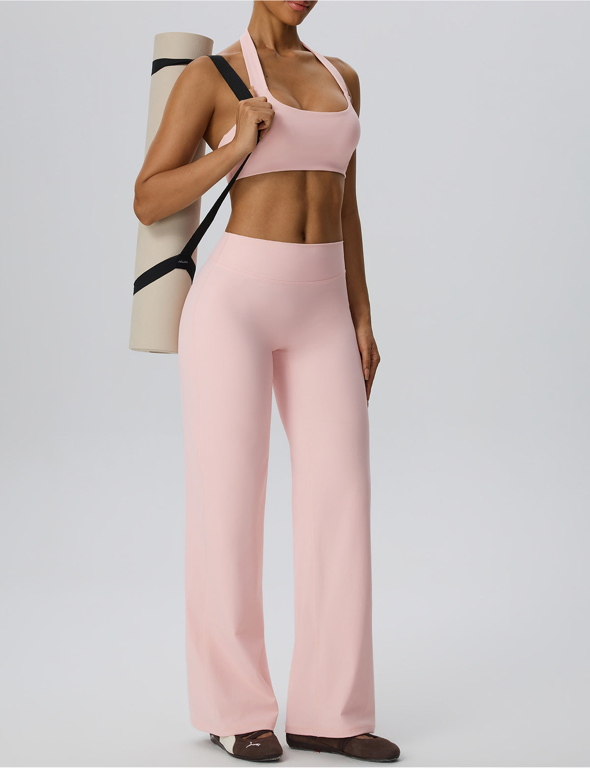 Wholesale Women’s Double-Brushed Yoga Pants | Bulk High-Waist Sculpting Straight-Leg Activewear 62345 | fouregg