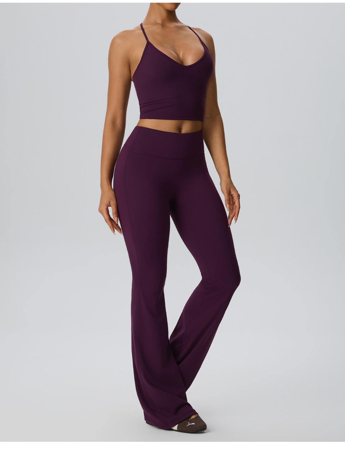 Wholesale Women’s High-Stretch Flare Yoga Pants | Bulk Sculpting Wide-Leg Activewear 62347 | fouregg