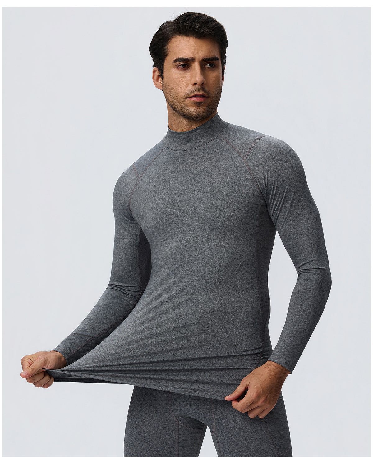 Wholesale Men’s Sculpting Workout Top 61532 | High-Stretch Long Sleeve Fitness Shirt | fouregg