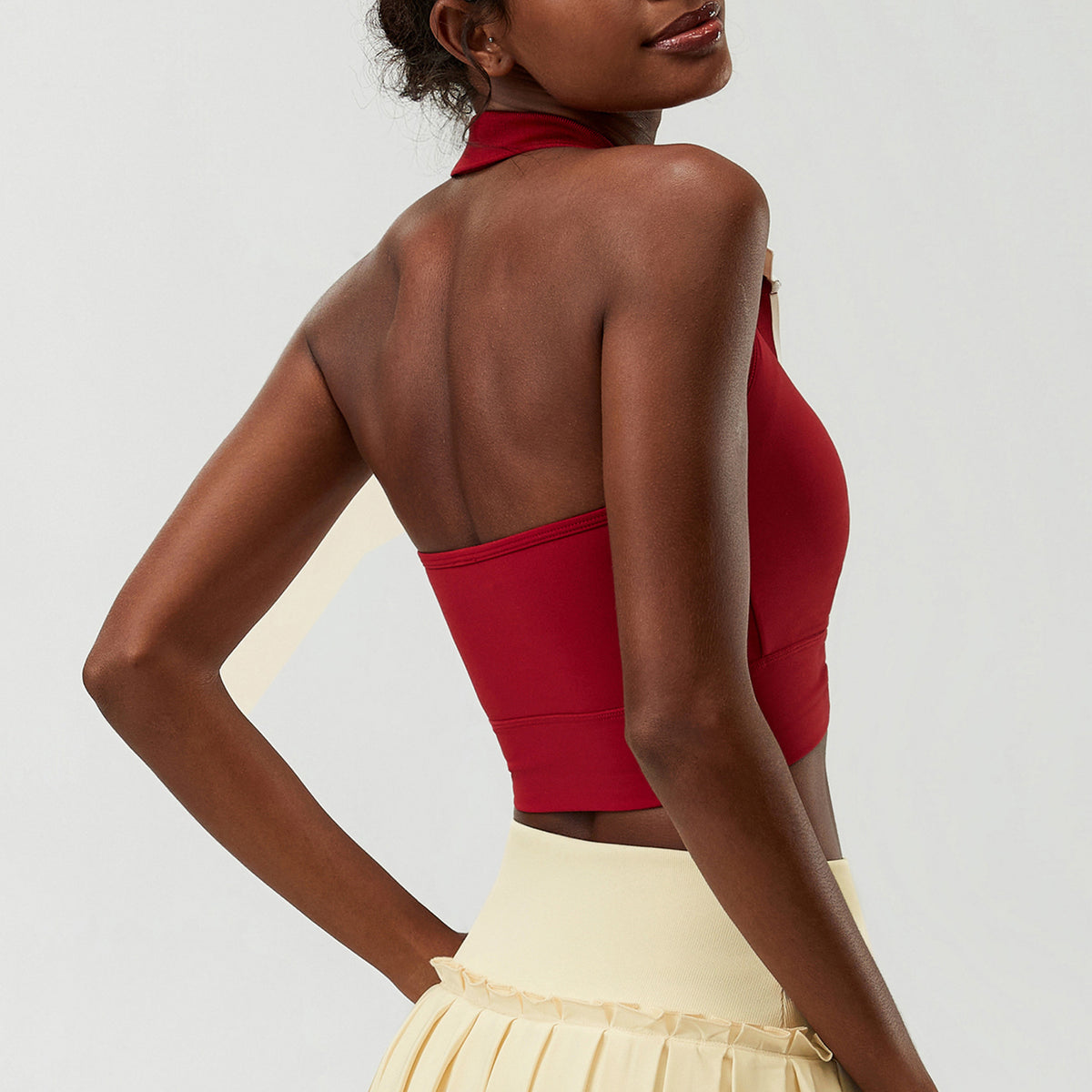 Wholesale Women’s Halter Sports Bra | Bulk Stretch Tennis, Yoga & Badminton Top | fouregg