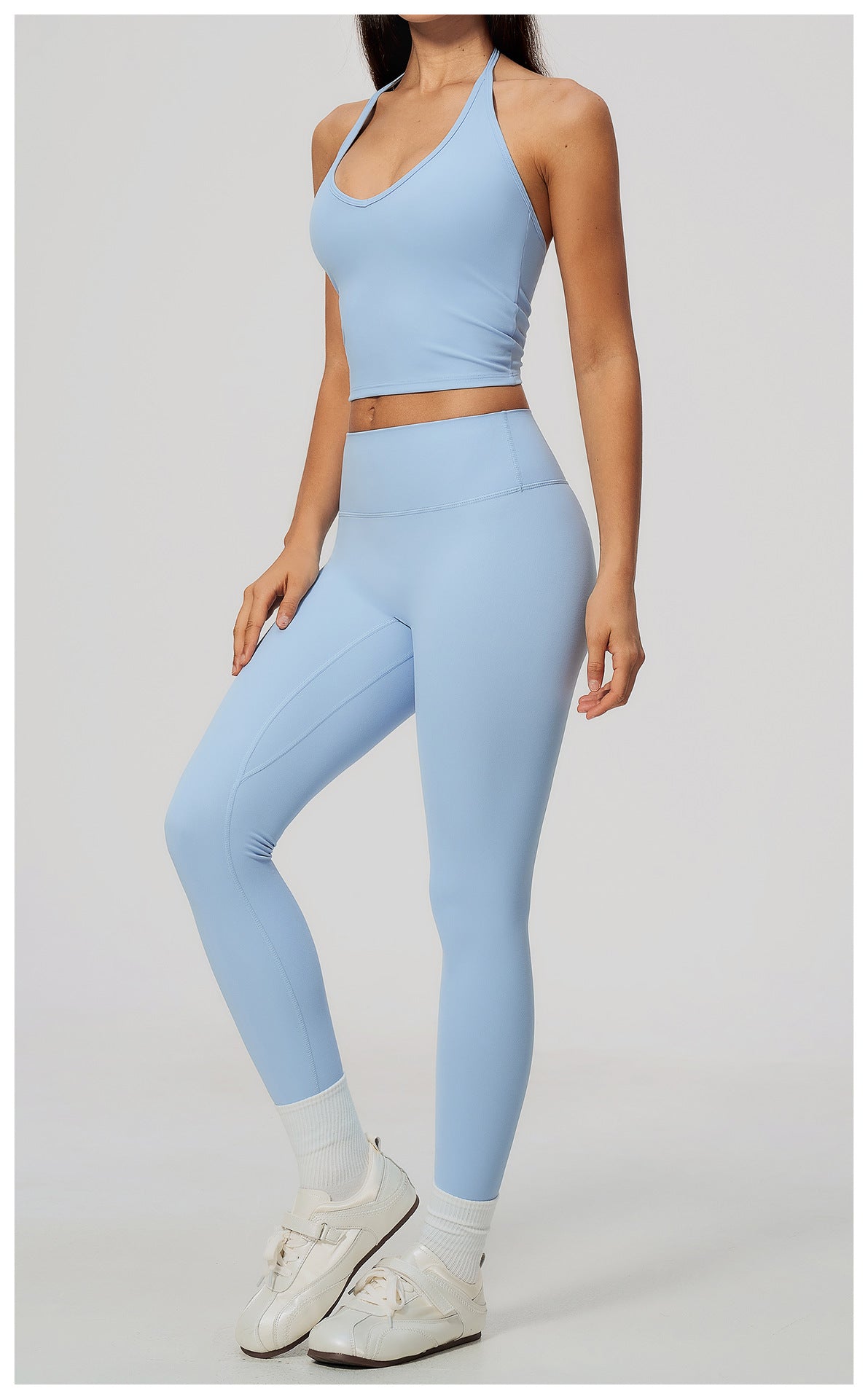 Wholesale Women’s Quick-Dry Activewear Set 5529 | Halter Tank & Sculpting Yoga Pants | fouregg