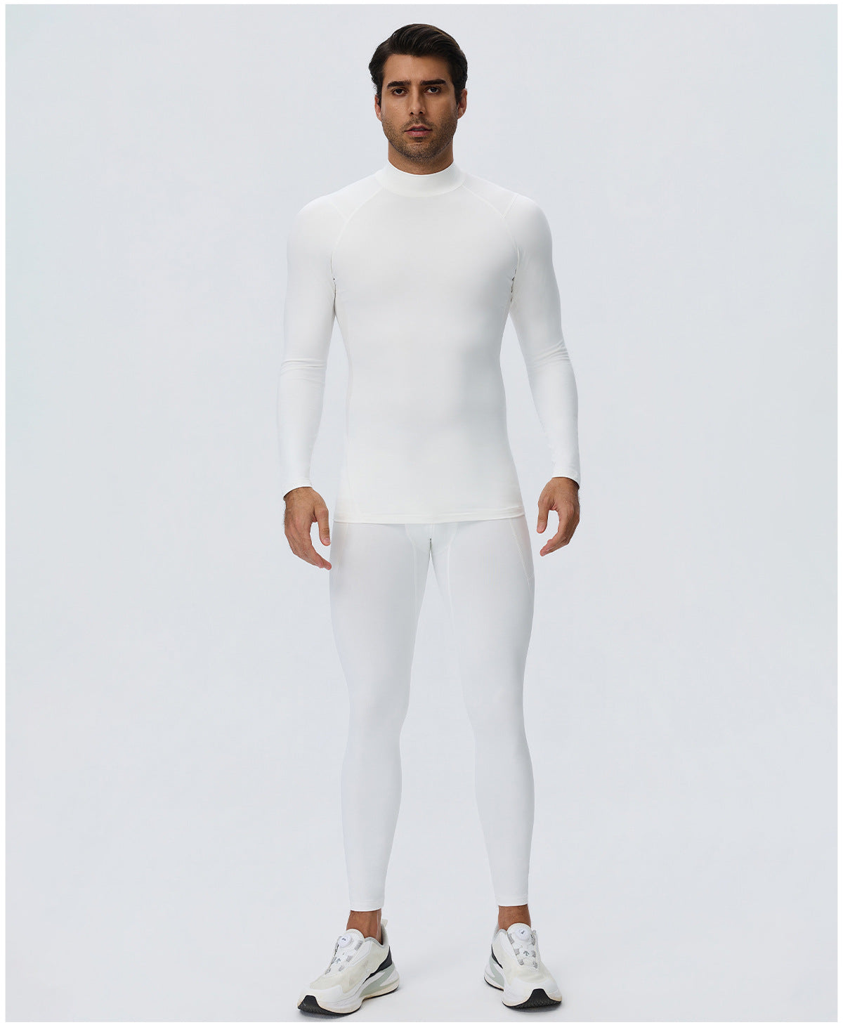 Wholesale Men’s Sculpting Workout Set | High-Stretch Long-Sleeve Shirt & Slim-Fit Gym Pants | fouregg