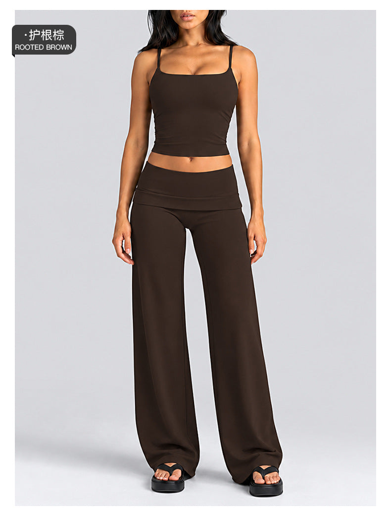 Wholesale Women’s Activewear Set | Quick-Dry Backless Tank Top & Slimming High-Waisted Workout Pants | fouregg