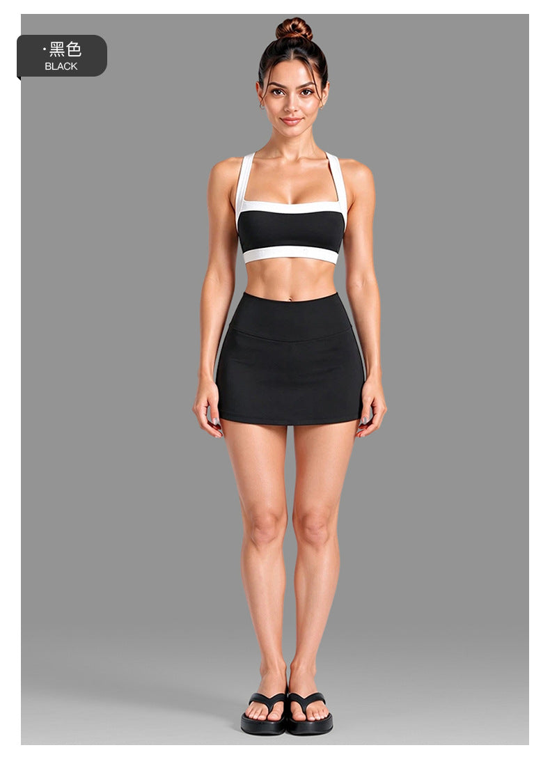 Wholesale Women’s Activewear Set | Color-Block Workout Bra & Low-Waisted Casual Fitness Pants | fouregg