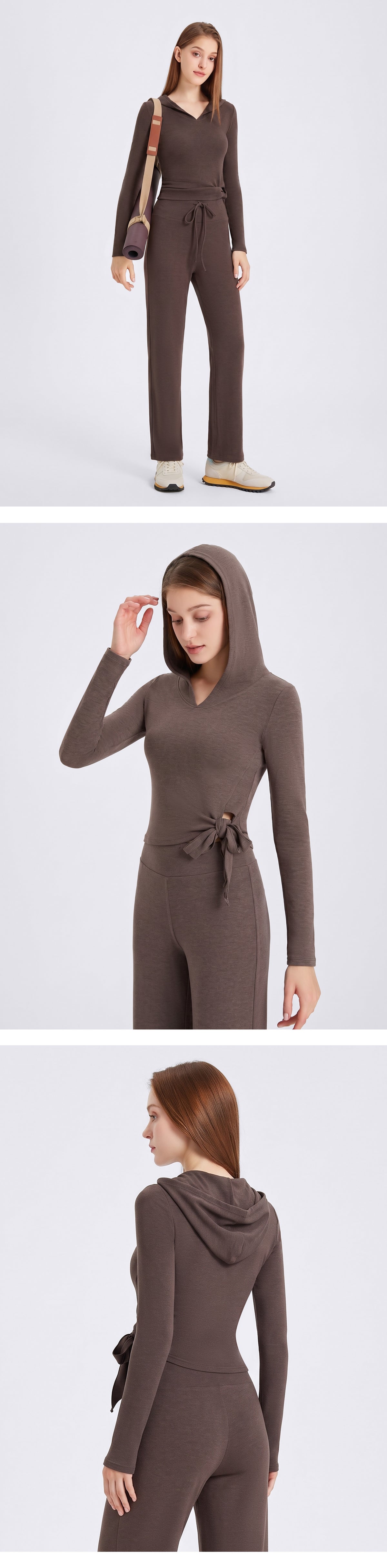 Wholesale Women’s Thermal Workout Hoodie | Thick Fleece-Lined Long-Sleeve Sportswear | fouregg