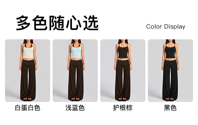 Wholesale Women’s Activewear Set | Color-Block Workout Tank & Quick-Dry Polka Dot Yoga Pants | fouregg