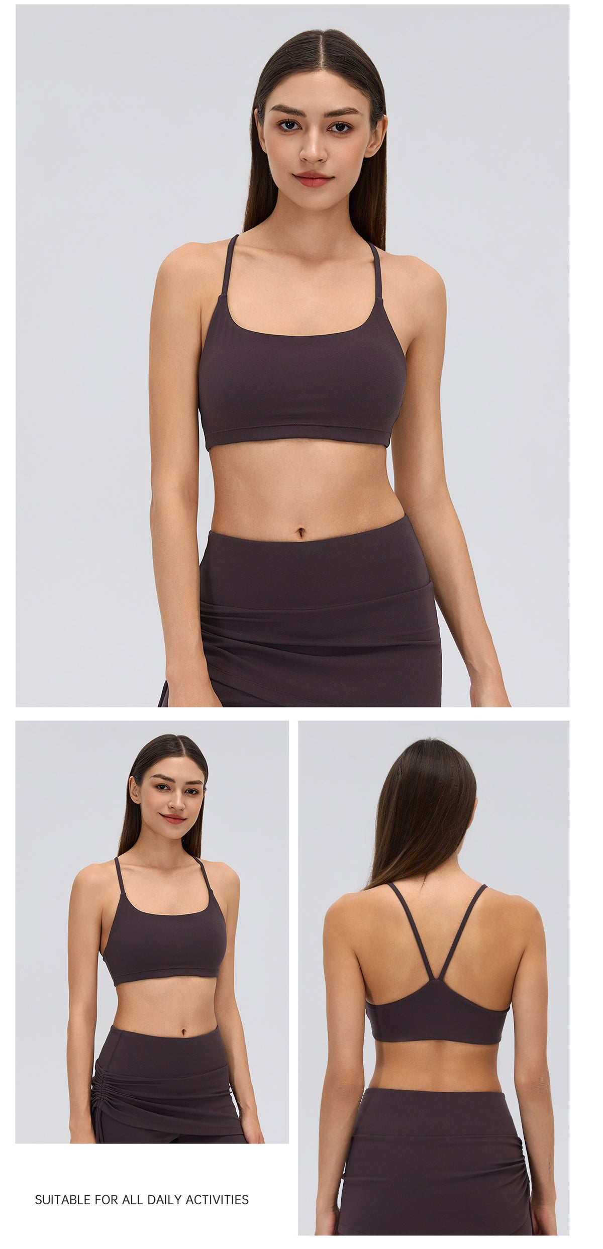 Wholesale Women’s Sports Bra Tank Top | U-Neck Padded Yoga & Fitness Crop Top | fouregg