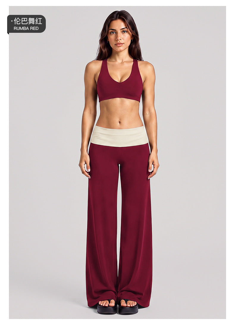 Wholesale Women’s Activewear Set | High-Support Racerback Bra & Color-Block Workout Leggings | fouregg