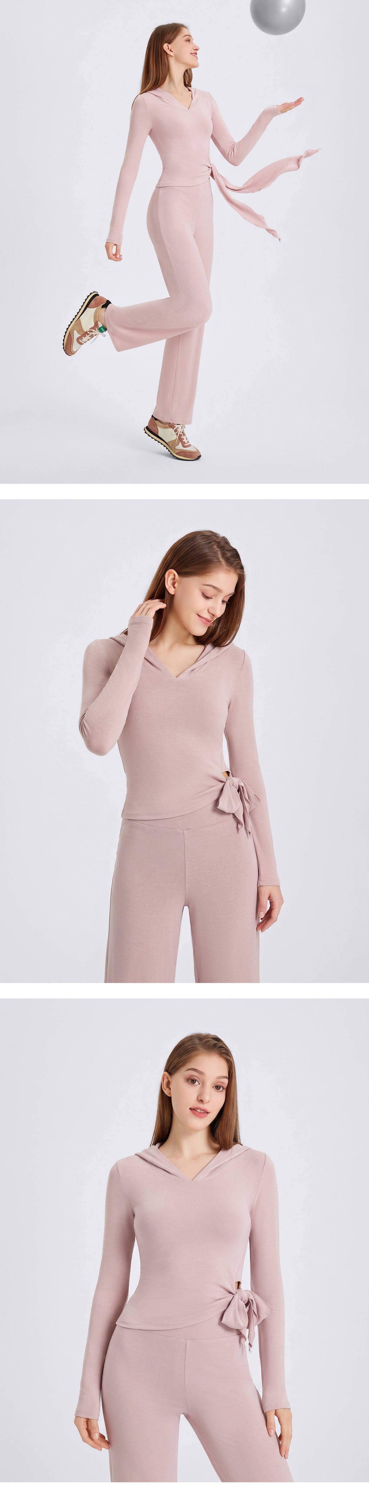 Wholesale Women’s Thermal Workout Hoodie | Thick Fleece-Lined Long-Sleeve Sportswear | fouregg