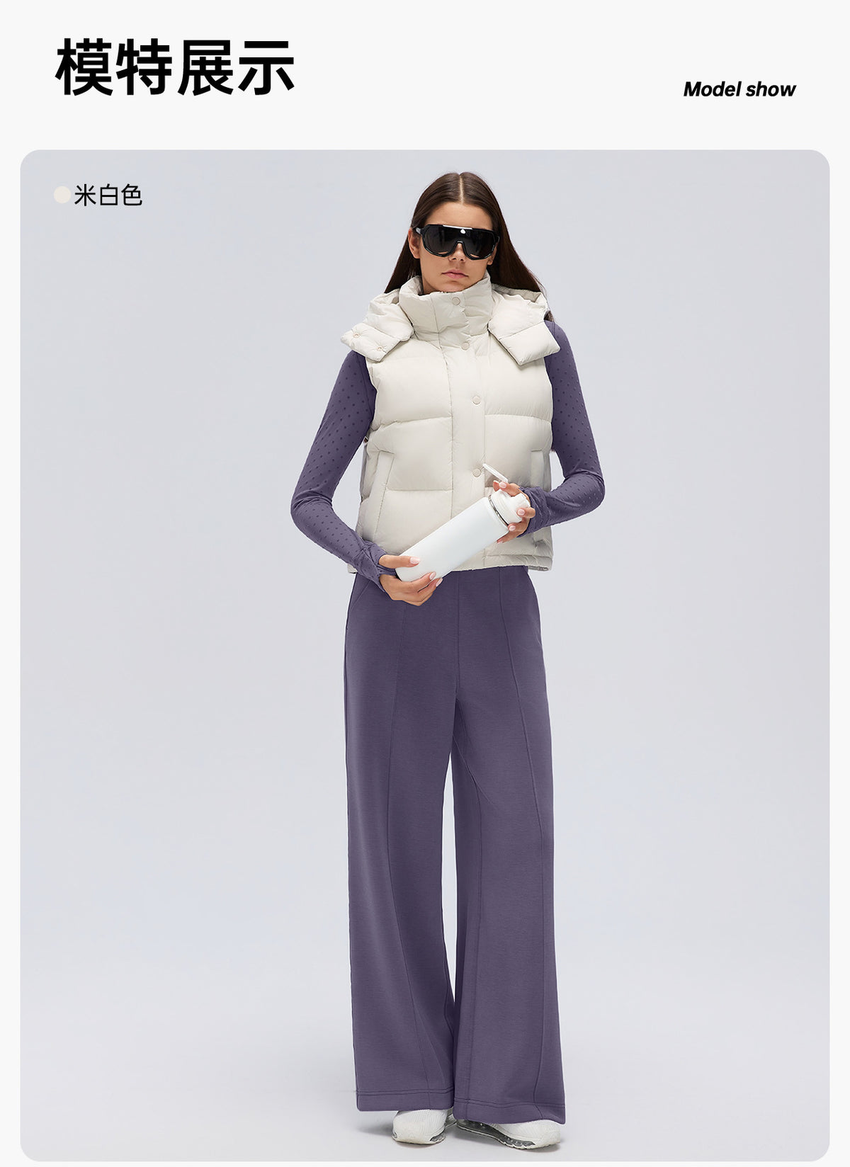 Wholesale Women’s Lightweight Down Puffer Vest D26155 | Warm Wind-Resistant Hooded Outerwear | fouregg