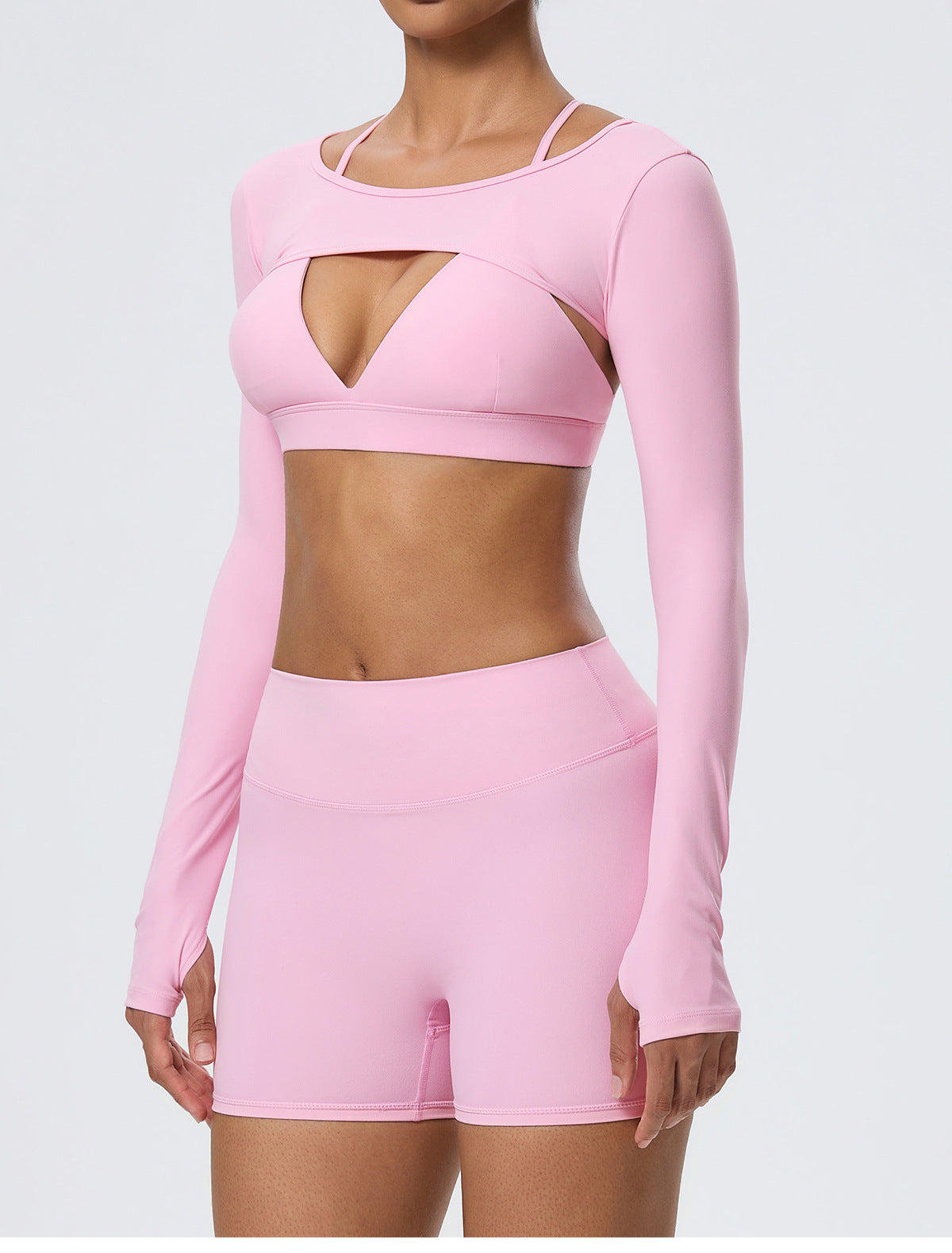 Wholesale Women’s Long-Sleeve Yoga Cover-Up | Bulk Stretch Activewear 62538 | fouregg