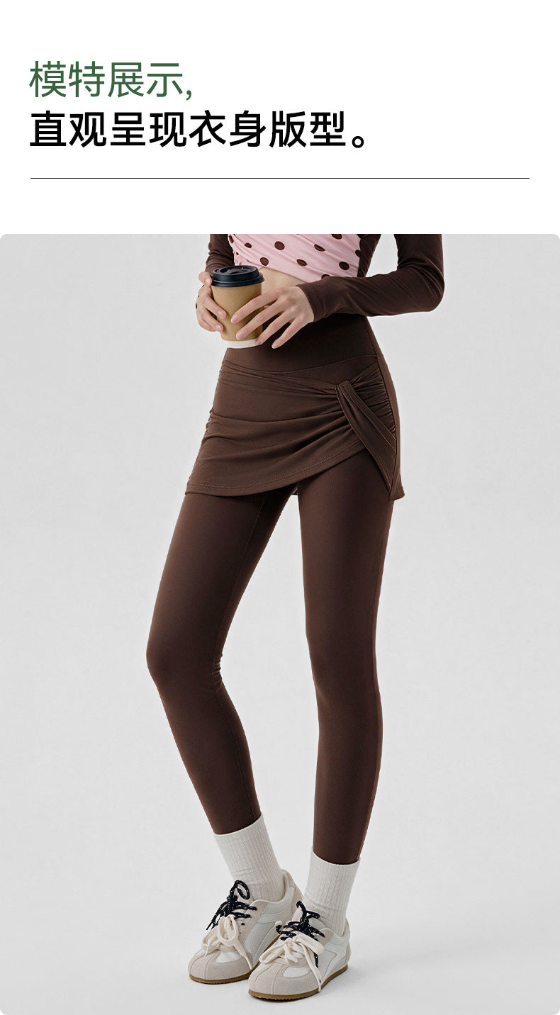 Wholesale Women’s 2-in-1 Yoga Pants | Bulk Butt-Lifting Leggings with Hip-Covering Overlay | fouregg