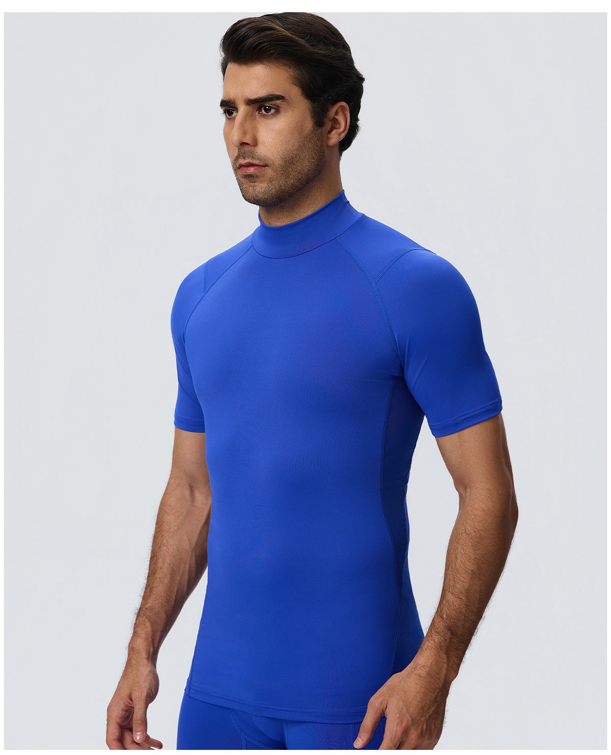 Wholesale Men’s Sculpting Workout Shirt 61207 | Slim-Fit Short Sleeve Running & Training Top | fouregg