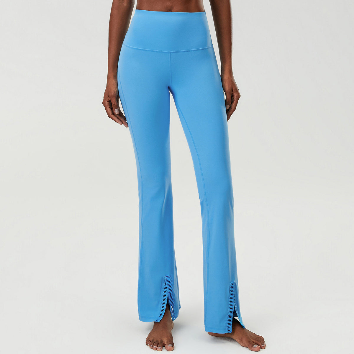 Wholesale Plus Size Women’s Flare Leggings | Bulk Slimming Running & Fitness Pants | fouregg - Blue