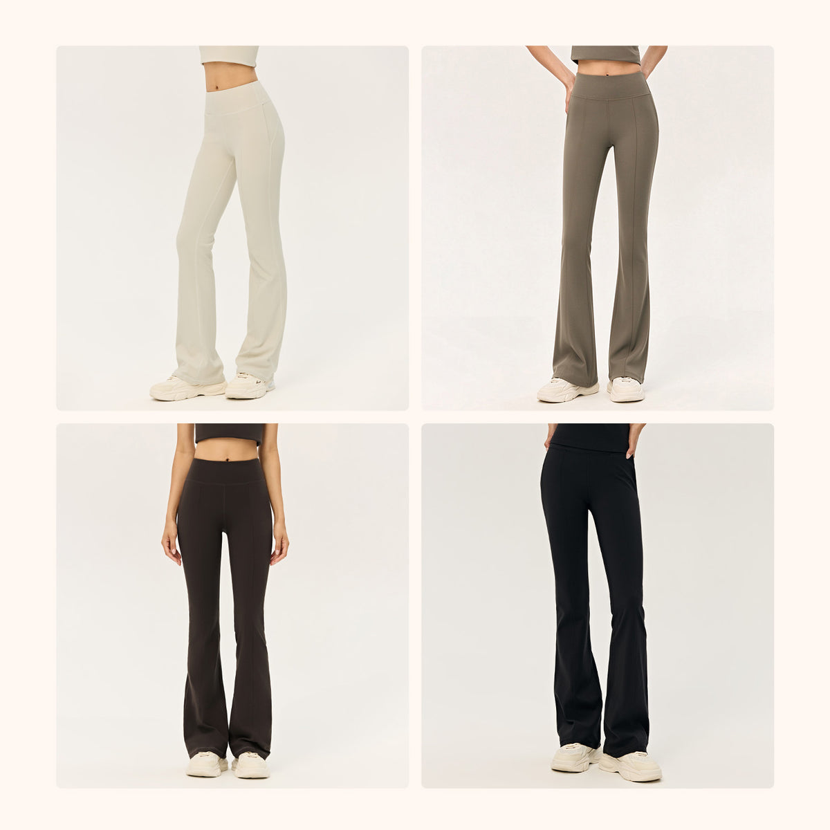 Wholesale Premium Lycra Flare Pants | Bulk High-Waist Pilates & Casual Activewear | fouregg