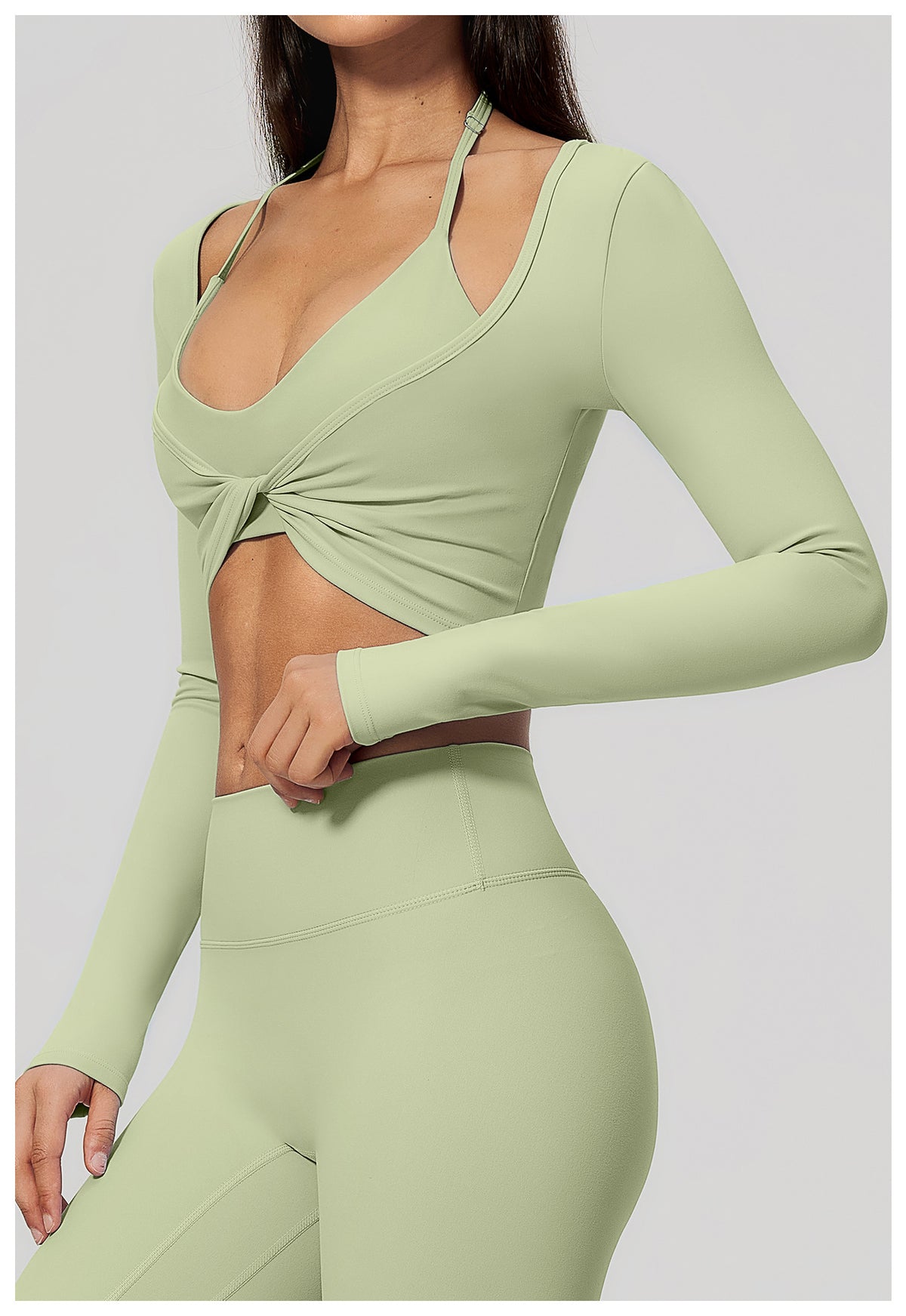 Wholesale Women’s Brushed Pilates Top 5529 | High-Stretch Breathable Cropped Workout Shirt | fouregg