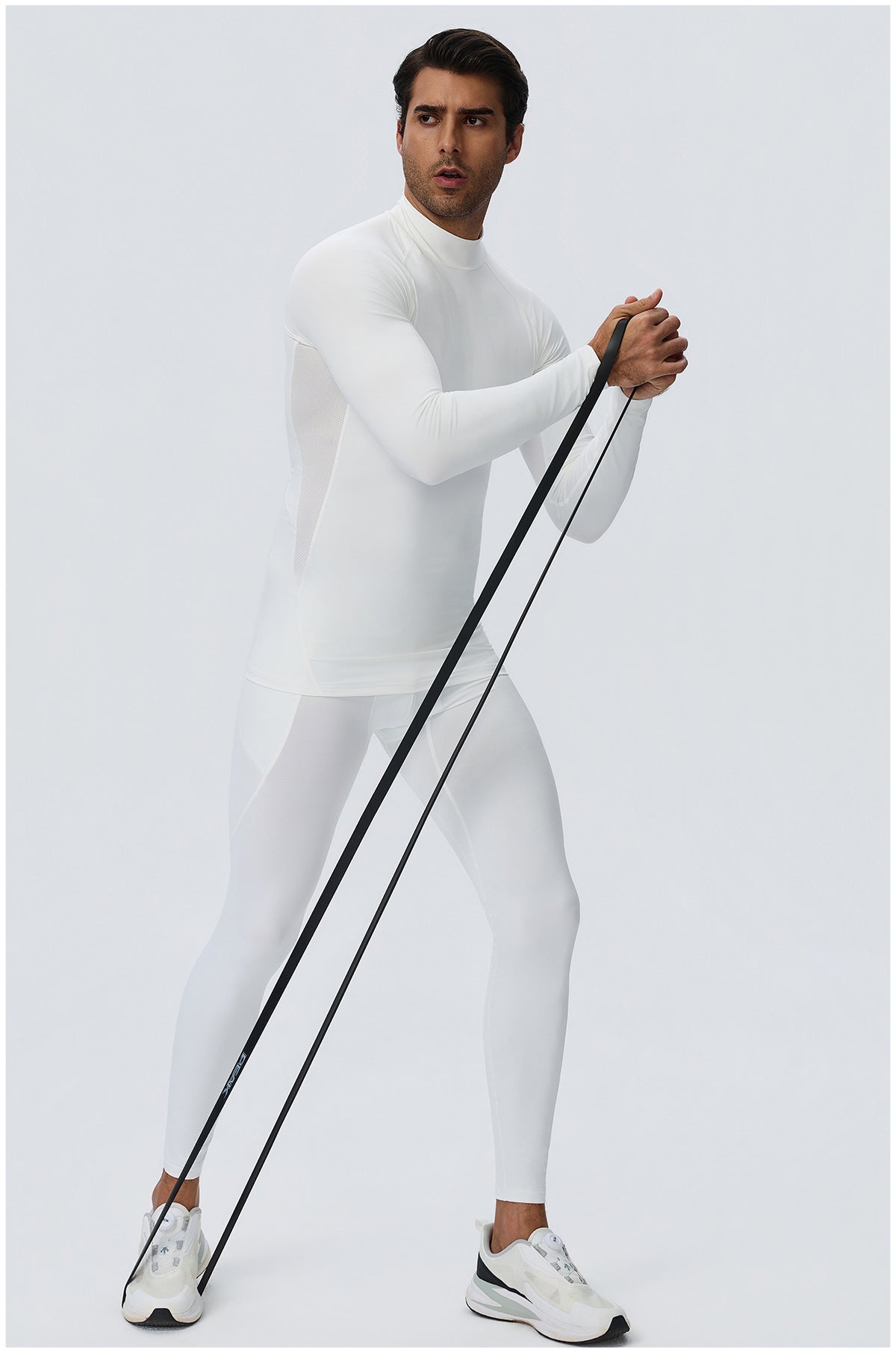 Wholesale Men’s Sculpting Workout Top 61532 | High-Stretch Long Sleeve Fitness Shirt | fouregg
