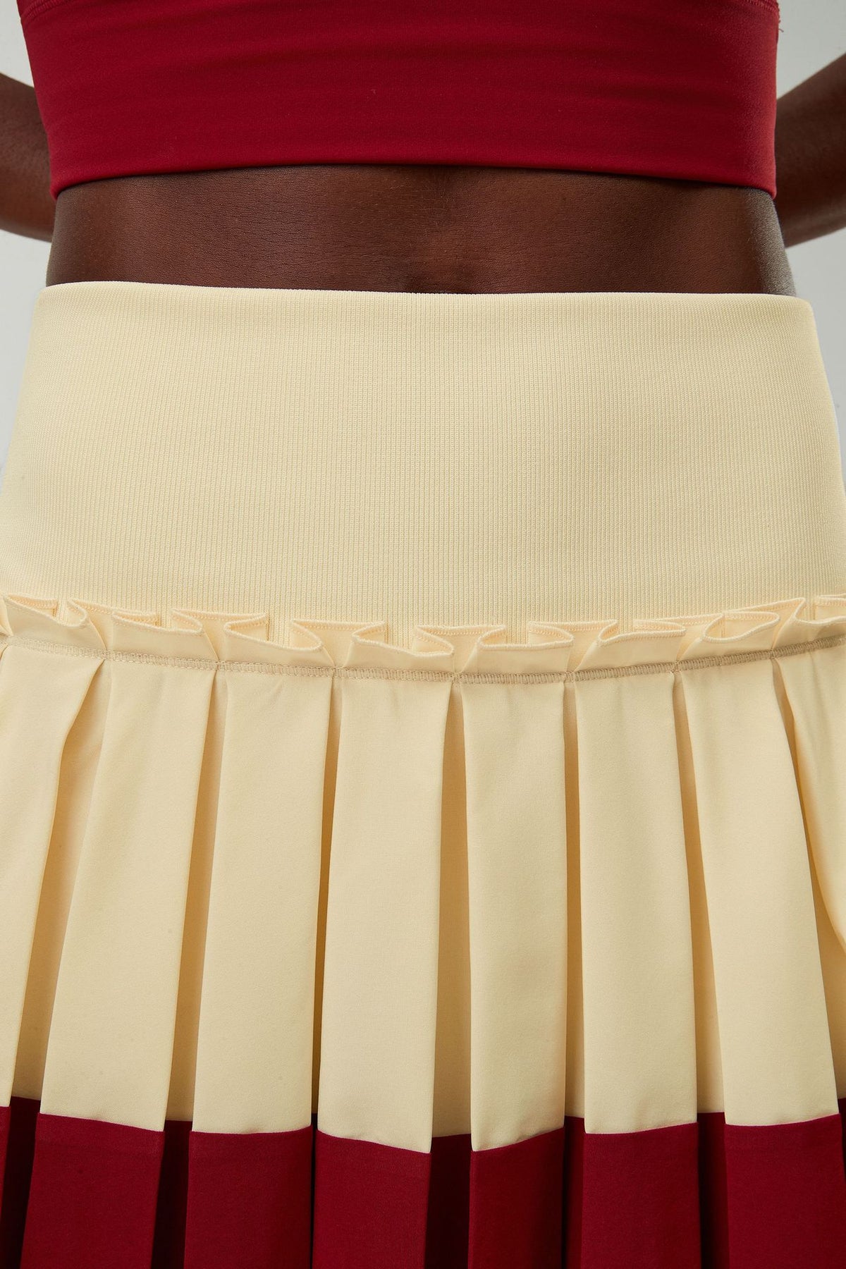 Wholesale Women's Puff-Edge Tennis Skirt Wholesale | Striped Polyester Sports Skirt | fouregg | SP670
