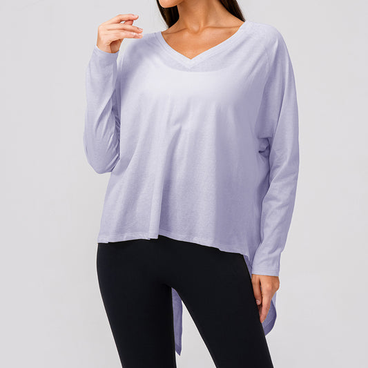 Wholesale Women’s Long-Sleeve Workout Shirt | Bulk Soft-Touch Running & Yoga Top | fouregg - Light Purple