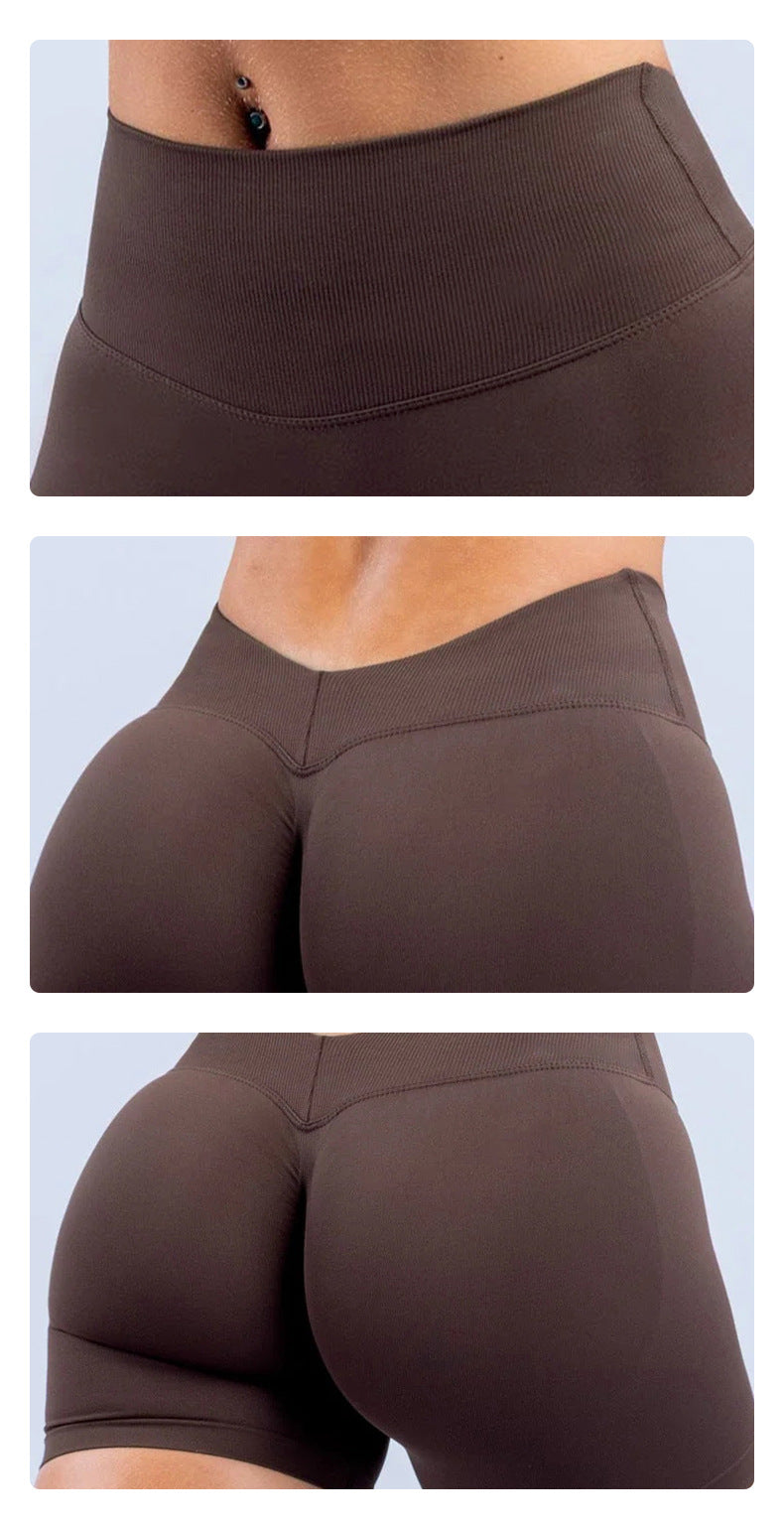 Wholesale Women’s Activewear Shorts | High-Stretch V-Waist Gym & Cycling Shorts | fouregg