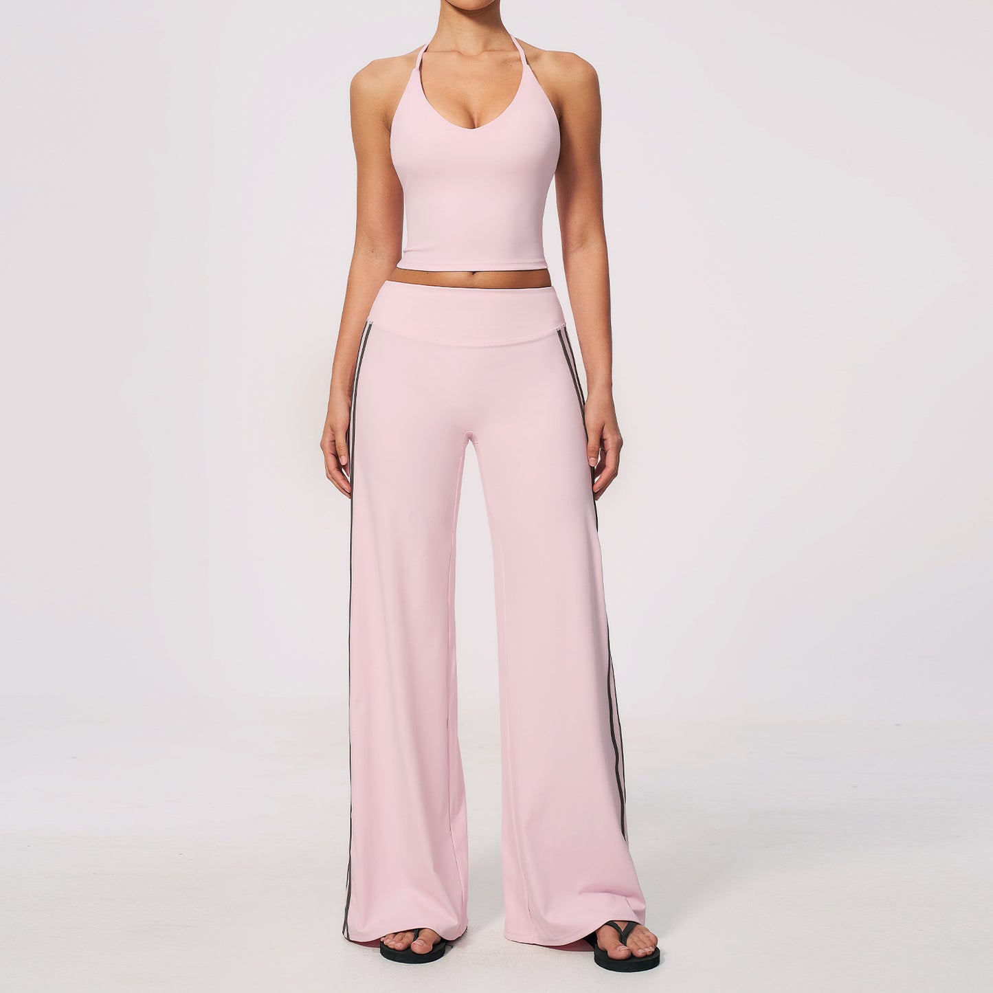 Custom Private Label 3588 V-Neck Strappy Back Yoga Set | Wholesale | fouregg