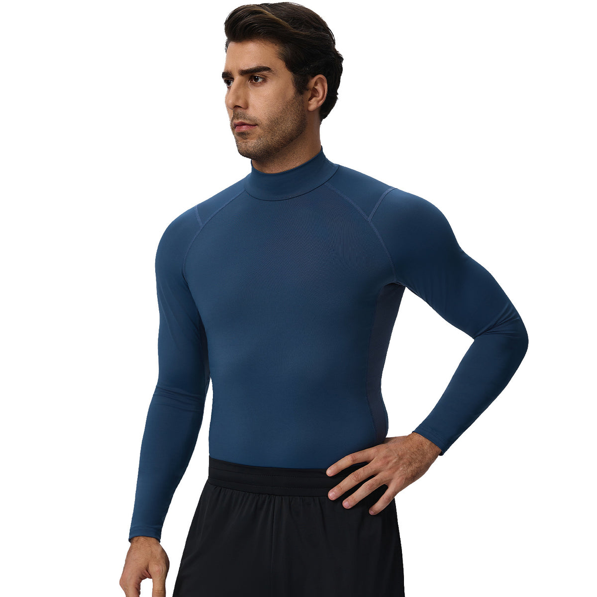 Wholesale Men’s Sculpting Workout Top 61532 | High-Stretch Long Sleeve Fitness Shirt | fouregg