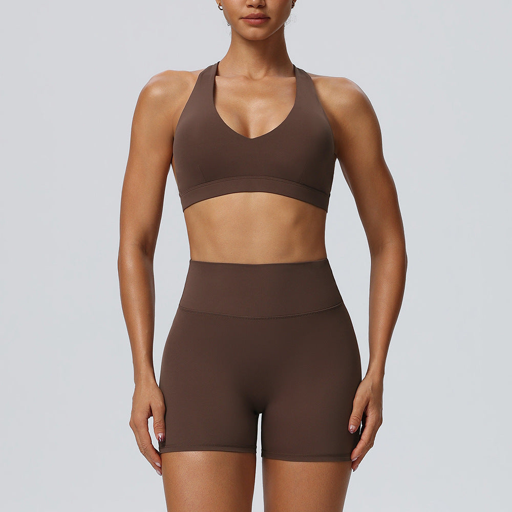 Wholesale Halter Yoga Sports Bra | Bulk Padded Activewear Bra 62724 | fouregg