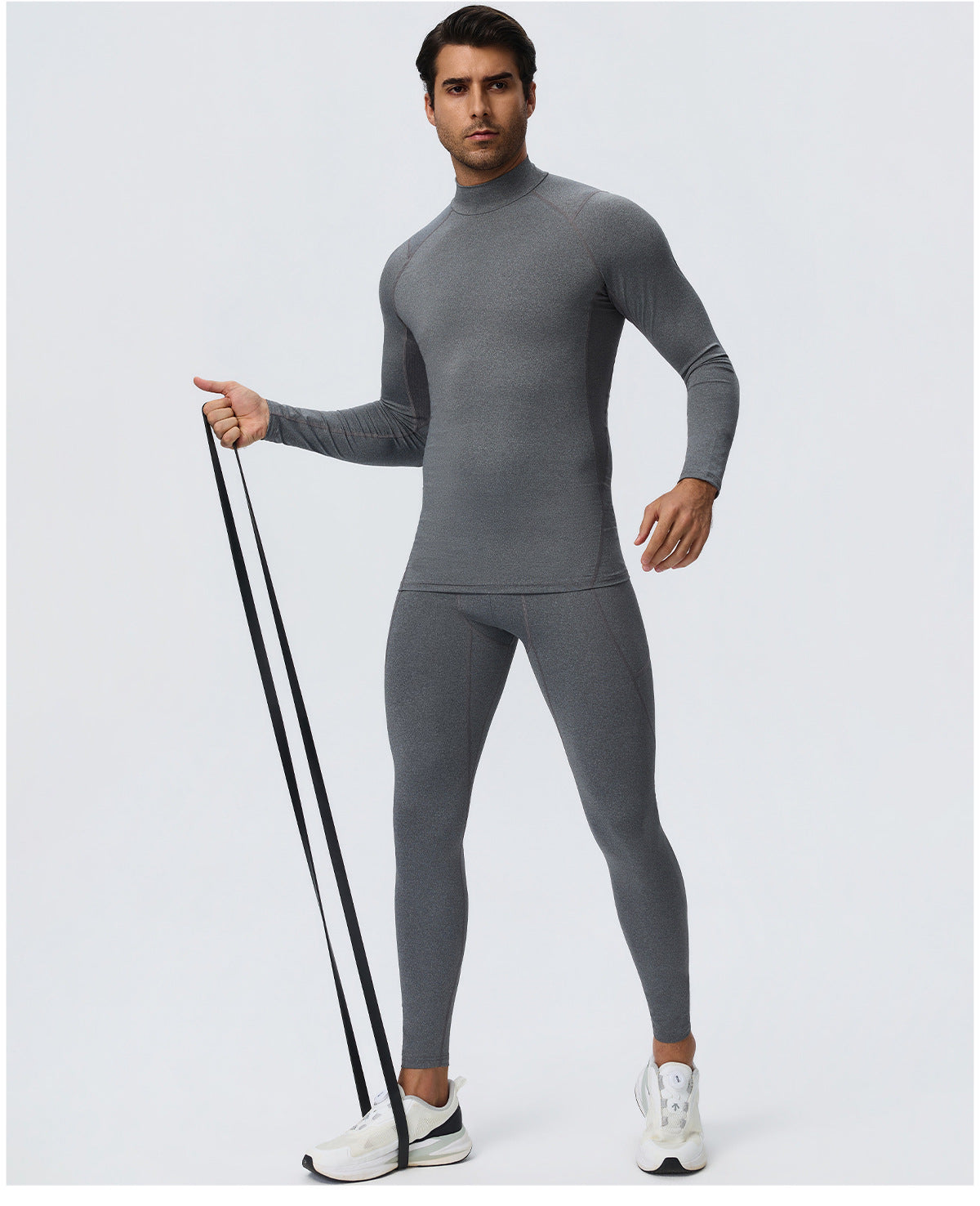 Wholesale Men’s Sculpting Workout Top 61532 | High-Stretch Long Sleeve Fitness Shirt | fouregg