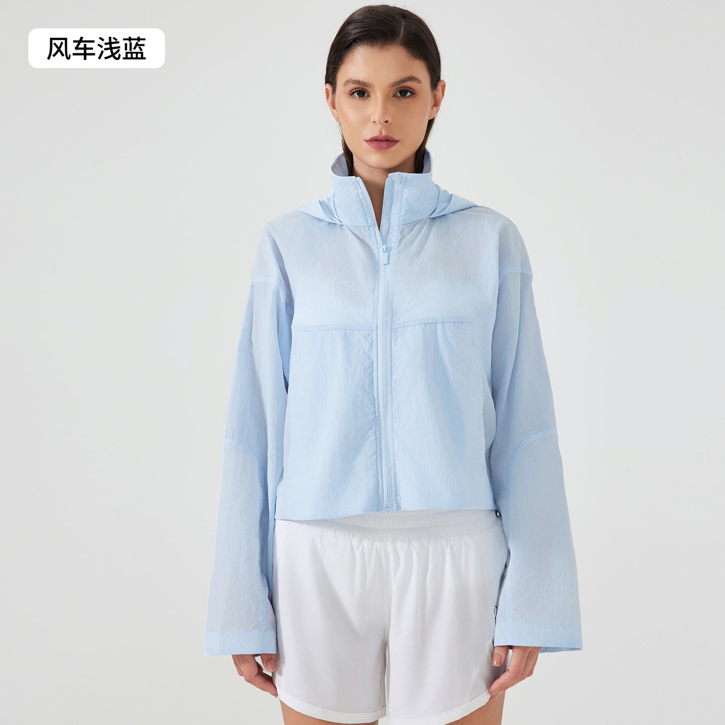 01/2025 Summer outdoor UV protective skin clothing outdoor waterproof hooded light breathable sports sunscreen clothing women D25006