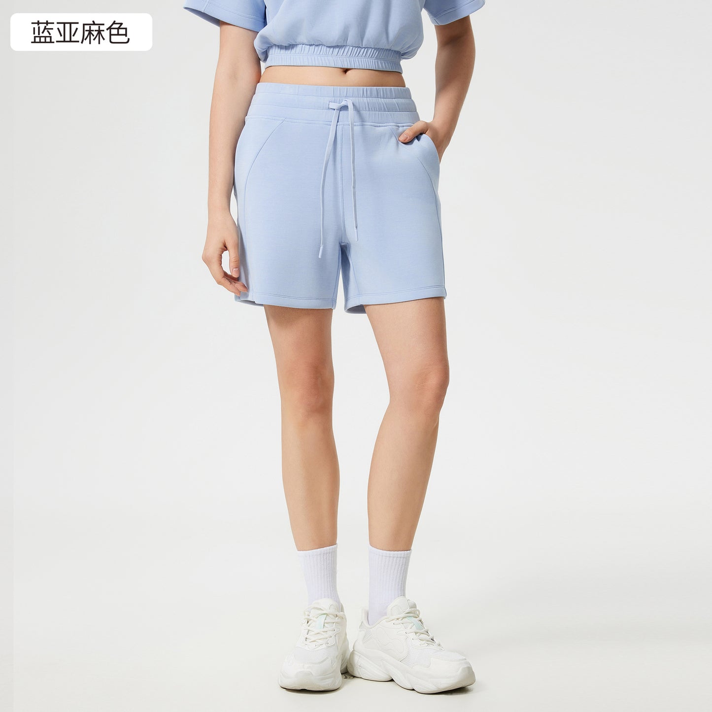 01/2025 Summer new high waist elastic drawstring sports pants women's casual commuting loose fitness yoga shorts D25024