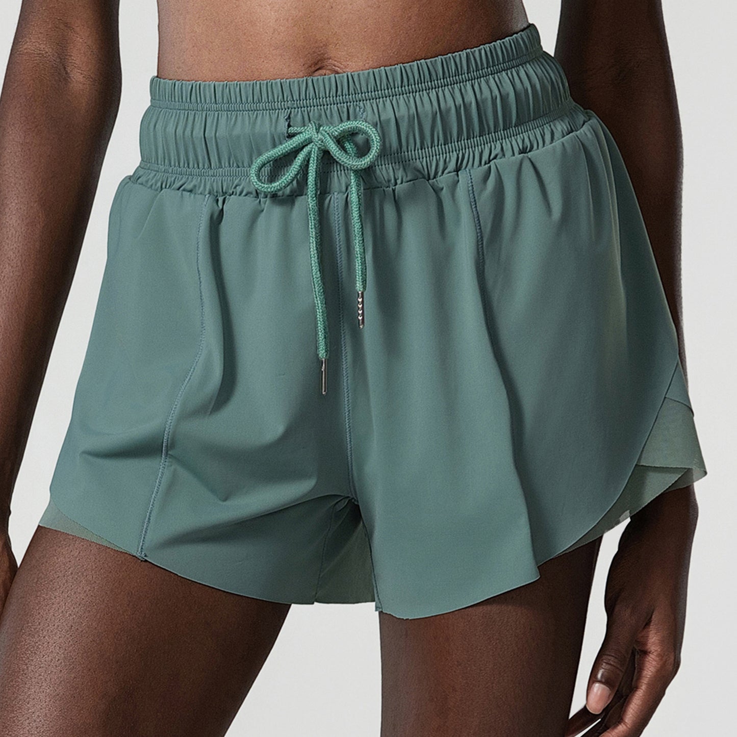 2023.10 Ice skin loose sports shorts women's large size anti-exposure fake two-piece fitness quick-drying shorts summer sports pants