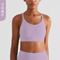 2022 new triangle beauty back fitness sports bra thin shoulder straps gathered nude yoga bra