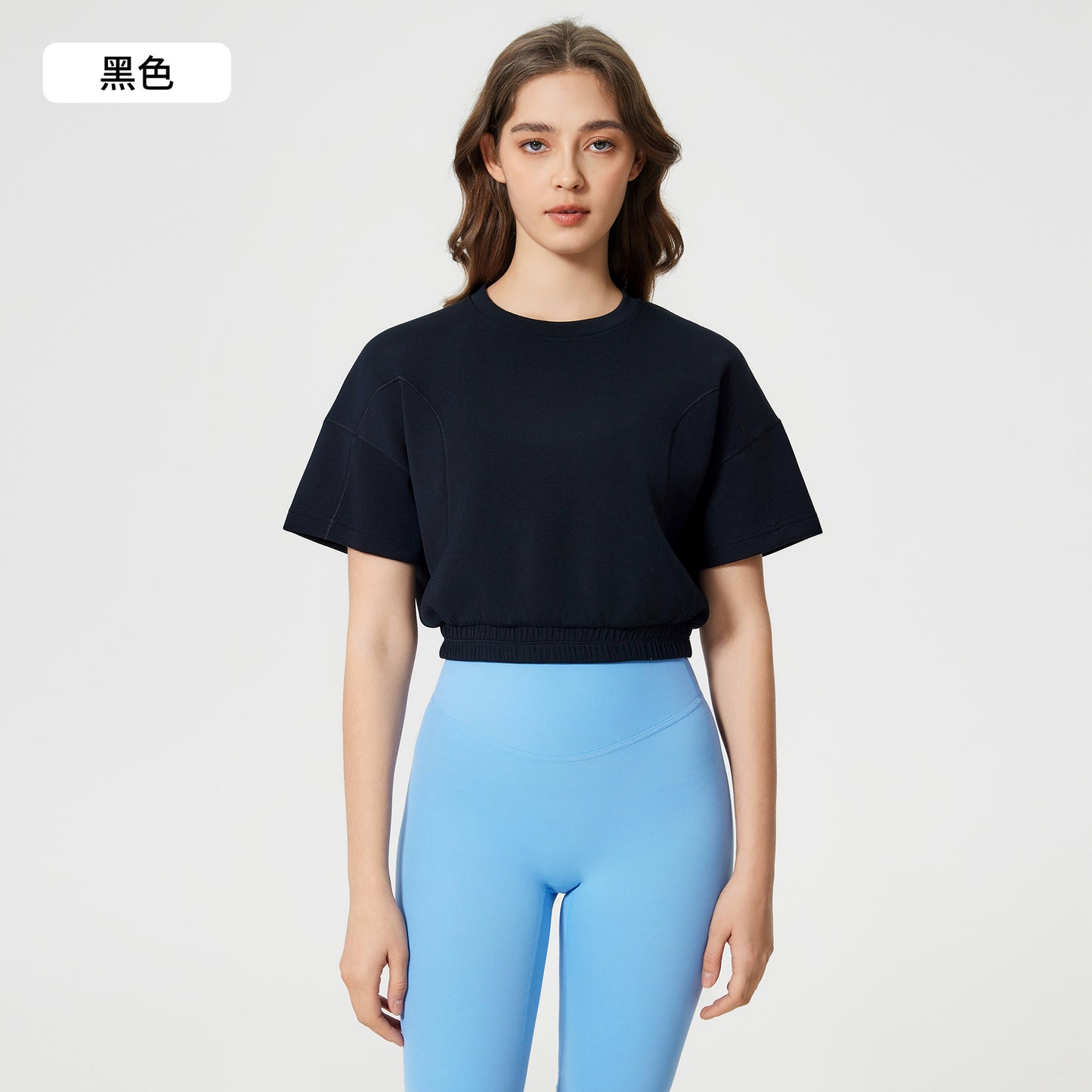 01/2025 Summer high-end tops fitness yoga clothes short casual loose slim waist sports short sleeves female D25025