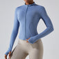 nude yoga clothing women's zipper slim-fit sports top jacket long-sleeved fitness top
