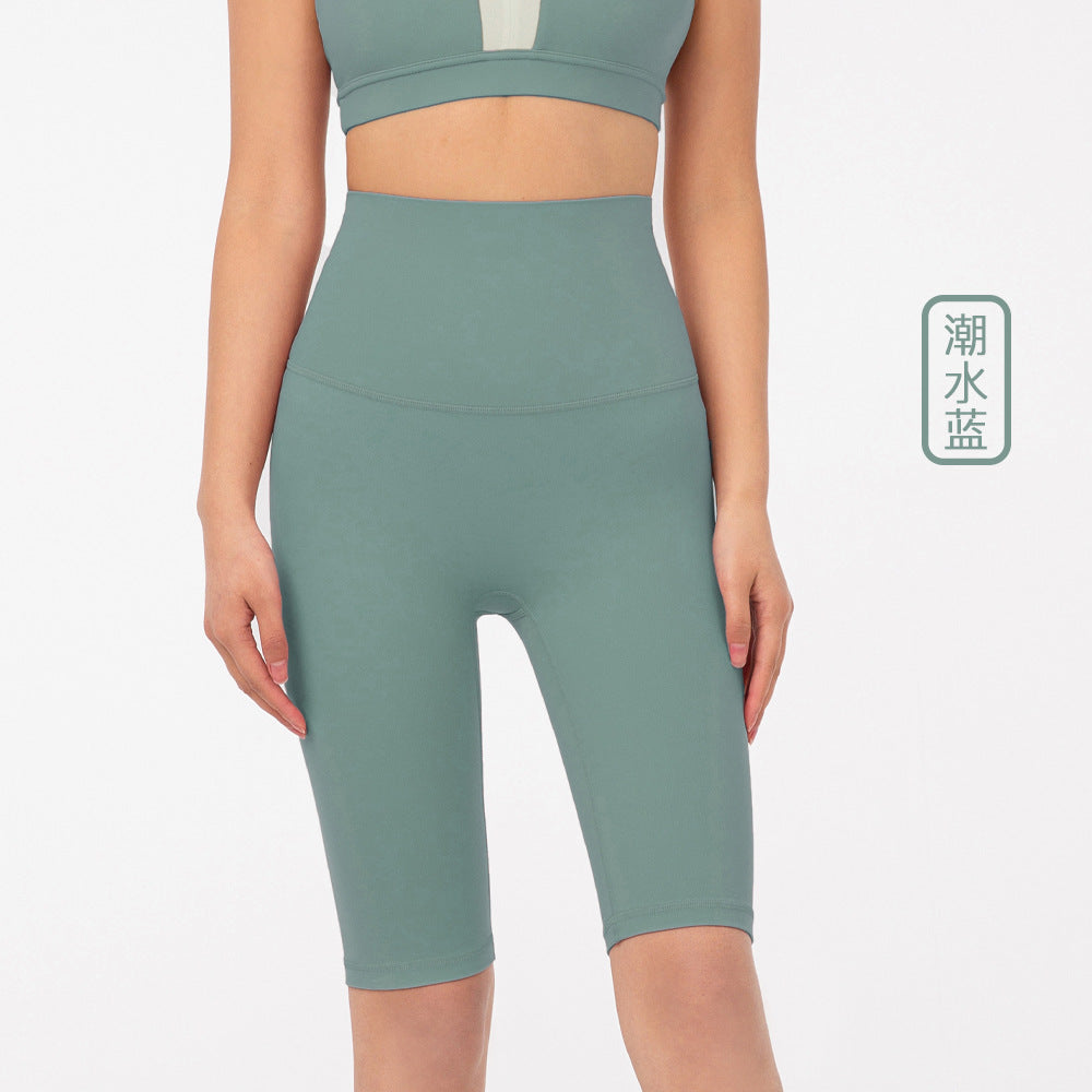 08/2023 LINK-2 update new colors   colors new color yoga five-point pants European and American nude high waist no embarrassing line sports fitness pants women