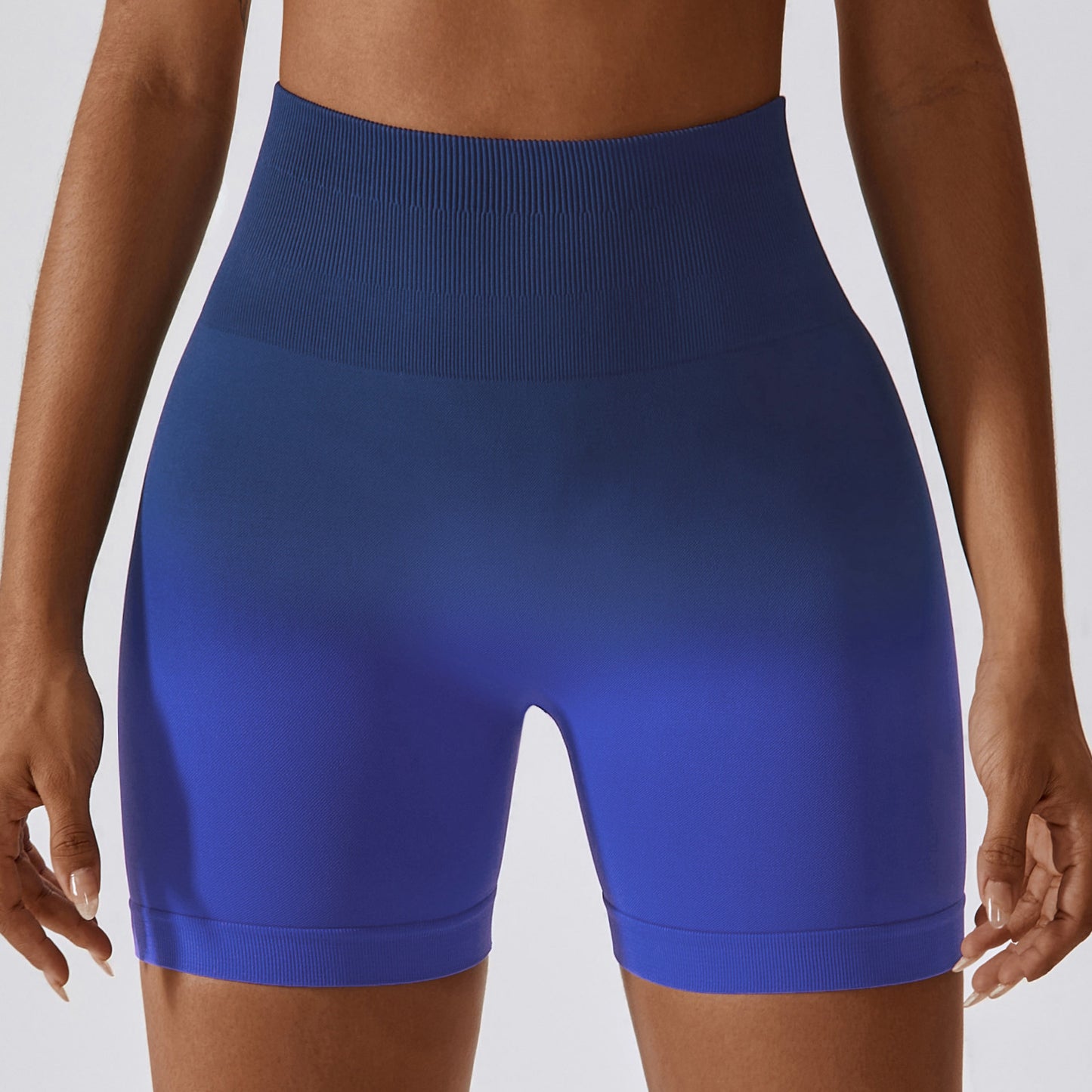 gradient seamless yoga shorts breathable tight sports shorts women's high waist elastic hip lift fitness pants