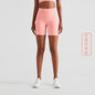 2024 new colors 2022 spring and summer new high waist shorts nude T-line yoga pants women's European and American peach hip lift three-point fitness pants