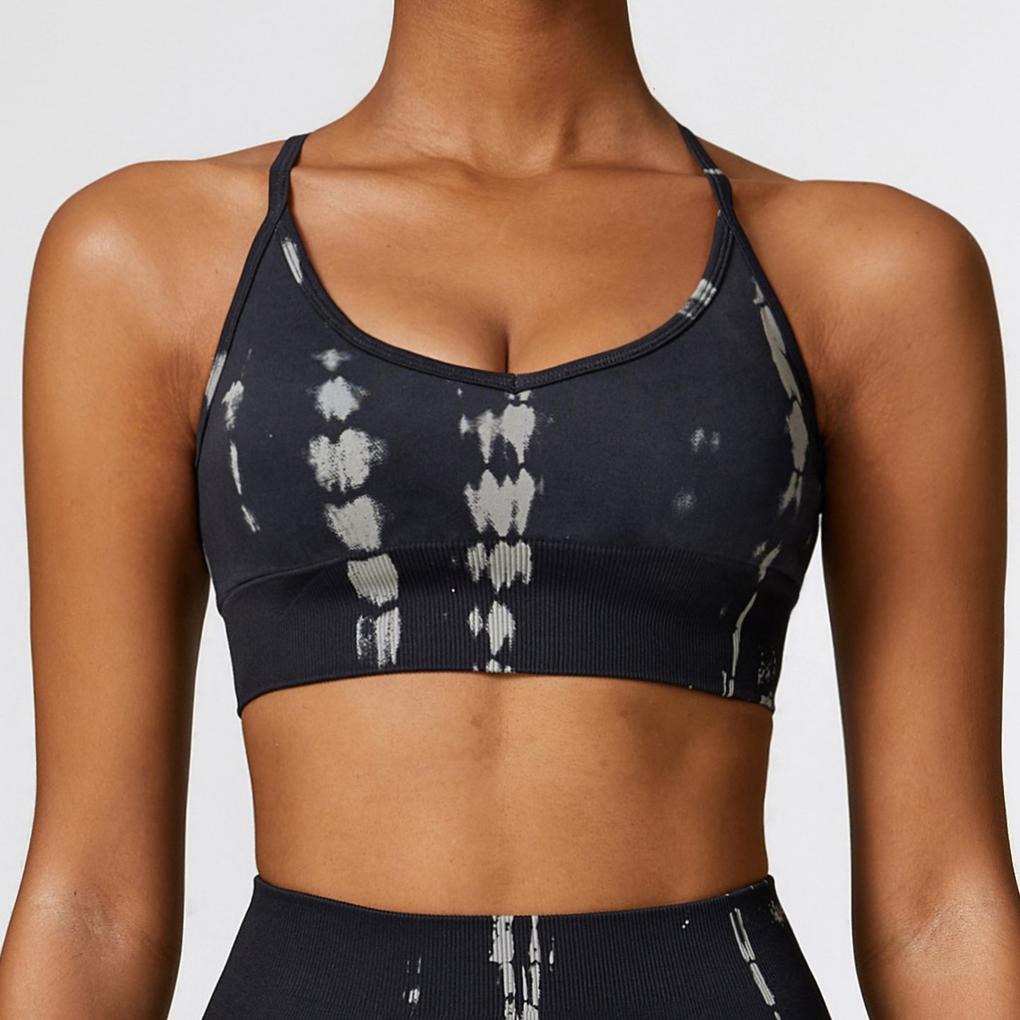 2023.08 printed seamless yoga bra running tight sports bra beautiful back fitness yoga wear for women 7334